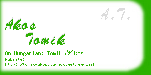 akos tomik business card